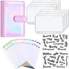 Embrulho de presente A6 Glitter PU PU CHEAL Binder Envelope Planizer Pockets Pockets Folhas de despesas Caderno com zíper transparente