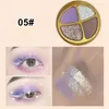 Sombra dos olhos 4 cores Shimmer Glitter Palette Eyeshadow fosco impermeável à prova d'água cinza metallico Cut Terra TSLM1