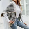 Herrtröjor Herrarna 2022 Autumn och Winter European American Shawl Cloak fransed cardigan tröja päls krage jacka kvinnor