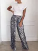 Women's Pants Sexy Women Leopard Printed Palazzo Wide Leg Trousers Long Loose Baggy Casual