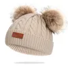 14スタイル冬の男の子の女の子編み帽子ビーニー厚い赤ちゃんかわいいダブルヘアボールかぎ針編み帽子幼児幼児ウォームキャップボーイガールPOM8330534