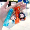 4 modèles dessin animé démon tueur Nezuko PVC 3D porte-clés Double face Figure pendentif Agatsuma Zenitsu porte-clés