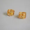 Cluster-Ringe Amaiyllis 18 Karat Gold Retro-Textur Mehrschichtige Wicklung Nietenperlen Vogelnest Manueller Zeigefingerring für Frauen