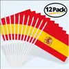 Bannerflaggor Banner Flags Spanien Mini Flag Hand Hålls små miniatyr spanska på stick Fade Resistenta livliga färger 5x8 tum med solid DHGLH