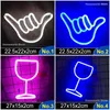 Luzes da noite LED Neon Light Sign Logo Modeling Lamp 88 estilos Whole Drop Decor Room Wall Party Casamento Colorido Xmas Gift8313843