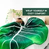 Blankets Soft Leaf Blanket For Bed Cover Philodendron Gloriosum Warm Office Nap Cushion Bedspreads Throw Home Decor Gifts