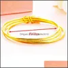 Bangle Girls Thin 3pcs Bangles Set Bracelet 18k Gold Women свадебная пара ювелирных ювелирных ювелирных изделий Оптом 243 W2 Drop Delivery 2022 Braceale DHFZX