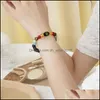 Fili di perline 8Mm Pietre laviche Bracciali con fili di perline 26 Perline di lettera Bracciale Chakra Per donne Pietre curative Olio essenziale Diffu Dhcxb