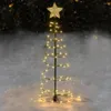Kerstdecoraties Boom LED Licht Spiraalvormige Zonne Powered String Lights Fairy For Home Xmas Landscape Path Yard Patio Decoration accessoires