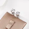 Stud Earrings Beautiful 925 Stamp Silver Color Shining Crystals For Women Fashion Charms Party Wedding Jewelry Christmas Gifts