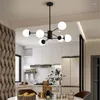 Chandeliers Glass Ball Chandelier Lighting Fixtures Home Dining Room Pendant Lights Bedroom Restaurant Bar Art Deco Black Hanging Lamp