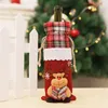 4pcs/set Christmas Decorations Wine Bottle Cover Wine Bottle Bag Snowman Santa Claus Bear Elk Moose Toppers Ornaments for Home Xmas New Year Dinner Table Decor
