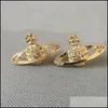 Charm Pendientes de moda de lujo Diseño de diseñador femenino Pendiente premium para mujer 18 K Diamante dorado Fiesta Boda Engageme Dhvse221t3439501