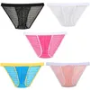 Unterhosen 5 teile/los Durchsichtige Kreis Löcher Bikini Slip Sexy männer Unterwäsche Transparent Mode Stil Mini Männliche Shorts