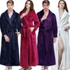 Indumenti da notte da donna Donna Uomo Extra lungo caldo Griglia Flanella Accappatoio Inverno Kimono Accappatoio Accappatoio termico di lusso Abiti da damigella d'onore