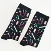 Men's Socks Q Women's Sweat-Absorbing European Style Breathable Cotton Mid Tube Black Cartoon Cute Funny Happy Kawaii Men