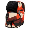 Camuflagem de camuflagem de inverno Capéu de soldado de bombardeiro Ushanka Chapéu de caça com máscara FLAP EAR VELVELA VELVEL