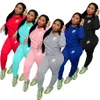 2022 Women Designer Tracksuits من قطعتين محددات الأكمام الطويلة مقنعين السراويل من النوع الثقيل ملابس الركض الرياضة بدلة الموضة خطاب التطريز الرياضي K482