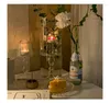 Ljusstakar kristallglashållare bordslampa transparent kreativ ljusstake romantisk atmosfär bröllop hem dekoration vaser