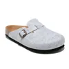 2024 Дизайнер Boston Summer Sandals Cork Flat Slippers Designs кожаные тапочки Любимые пляжные сандалии повседневная обувь для женщин Мужчина Аризона майари