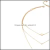 Chokers Women Fashionable Mti-Layer Choker Chain Necklace Gold Plated Summer Charms Chokers For Jewelry 146 R2 Drop Delivery 2022 Ne Dhzvr