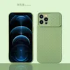 Suitable Fit Sliding Door Protection Lens TPU Cases for Apple iPhone 11 12 13 Pro Max Solid Color Mobile Phone Back Cover Soft Silicone Case