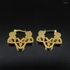 Hoop Earrings Symbol Girl Boy Crystal Stainless Steel Gold Color Flower Earring For Women Jewelry Aretes De Mujer EXS07