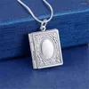 Colares com pingente de prata pura 925 charme para mulheres quadrado que pode ser aberto colar medalhão corrente vintage amante jóias bijuterias