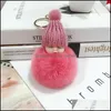 Nyckelringar Söt Slee Baby Doll Nyckelringar Mjuk kanin Pälsboll Pompom Keychains Holder Fashion Car KeyFobs Bag Pendant Accessories Drop DHC6G