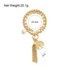 Charm Bracelets ALLYES Gold Color Metal Tree Of Lift Pearl For Women Beads Chain Tassels Bracelet Party Jewelry Couple Gifts