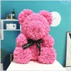 Decorative Flowers 25cm Roses Teddy Bear Artificial For Decoration Fake Dried Valentines Gift 12 Colors