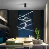 Pendant Lamps Nordic Modern Creative Aluminum Bar LED Chandelier Interior Lighting Living Kitchen Lamp Staircase Ceiling Chandeliers