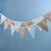 Party Decoration 3.2m Wedding Banner Bakgrund Burlap Lace Bunting 12 Flags POGRAPHY PROPS LAND