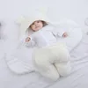 Battaniye kundaklama yumuşak doğan bebek sarma uyku tulumu zarf uyku seti için% 100 pamuk kalınlaştırıcı koza bebek için 0-9 ay 221018