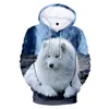 Kvinnors hoodies samoyed 3d kvinnor män avslappnade tröjor harajuku mode hoodie tryck leende ängel pullover kvinnor