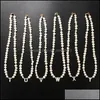 Collier de tour de boulonnage d'imitation de perles de perles 26 Colliers de charme alphabet de la lettre initiale