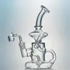 RECYCLER GLOG BONG GONGAHS KLEIN TORNADO DE TONADO DE ÁGUA PIPOS DE ÁLAREIRA FEMANHA DE ÓLEO DE ÓLEO FEMANHA DE 14MM COM BANGER DE BANGER DE quartzo ou tigela HR024