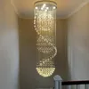 Chandeliers Modern Long LED Spiral Living Crystal Lighting Indoor Fixture For Staircase Stair Lamp Showcase Bedroom El Hall