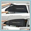 Car Covers 2Pcs Car Vehicle Window Ers Mesh Shield Sunshade Visor Net Mosquito Repellent Uv Protection Anti Curtain Er Drop Delivery Dhdwq