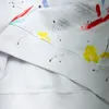 2022ヨーロッパパリ刺繍ロゴパーカー秋の冬のスプラッシュインク塗装フーディファッションメンズコットンプルオーバースウェットシャツ