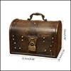 Jewelry Pouches Bags Jewelry Pouches Wooden Pirate Storage Box Vintage Treasure Chest For Organizer Drop Delivery 2022 Packaging Disp Dhvyi