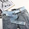Cinture Cintura in tela da donna Cinturino casual con caratteri Nylon Outdoor Girl Jeans Cinturino in vita Accessori in tessuto fresco