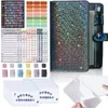 Binder Budget 6Hole PU Leather Planner Pockets Cash Envelope Organizer System Expense Sheet Notebook With Clear Zipper