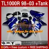 Tankm￤ssor f￶r Suzuki TL-1000R SRAD TL-1000 TL 1000 R 1000R 98-03 Kroppsarbete 162NO.120 TL1000R 1998 1999 2000 01 02 03 TL1000 R 98 99 00 2001 2002 2003 Fairing Blue Stock