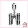 Charms 925 Sterling Silber Dangle Charme Frauen Perlen Hochwertige Schmuck Geschenkgroßhandel Schloss Eisen Tower Gebäude Charme Lighthouse Perle