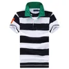 2023wholesale Summer Stripe Stitching Brodery Plus Size Shirt Fashion Lapel Cotton Loose Short Sleeve Men's Fashion T-shirt