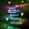 2pc / 4pc Solar Lawn LED LED Spotlight int￩gr￩ ext￩rieur ￩tanche bouchon de sol color￩