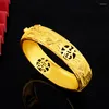 Armbanden 24k gele gouden armband voor vrouwen Vietnam Sand Dragon Phoenix hand holle ketting vrouwelijke bruid bruiloft fijne sieraden