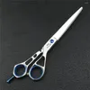 Blue 7 Inch Barber Cutting Scissors Spring Adjustment Screw Hairdressing Hair