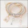 Catena a maglie Ciondolo con ciondolo a forma di ciondolo Bracciali Braccialetti Donna Strati Braccialetti color oro per donna Punk Pseras Gioielli Regali Drop Del Dhekr